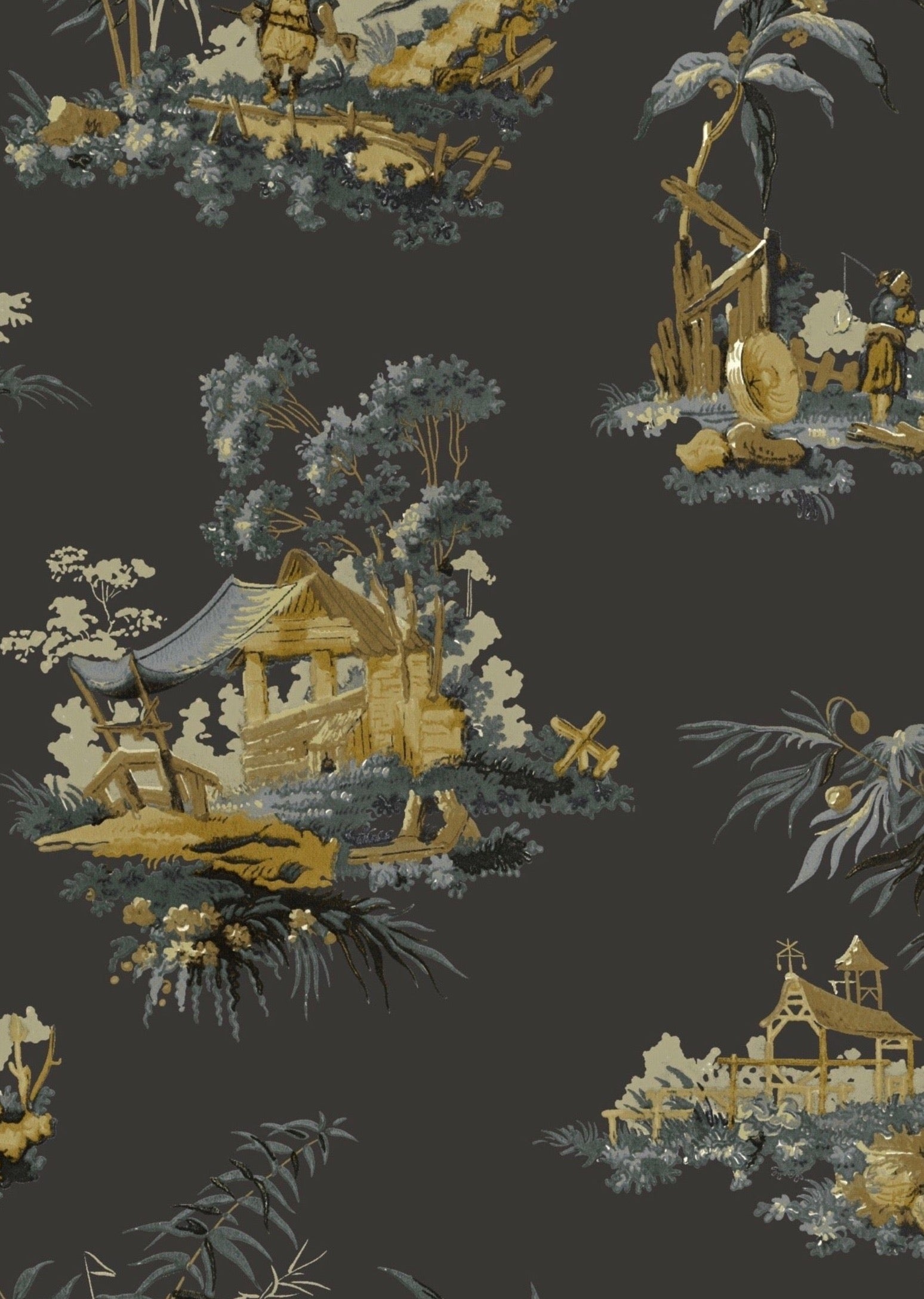 Vintage Oriental Wallpaper - Lacquer