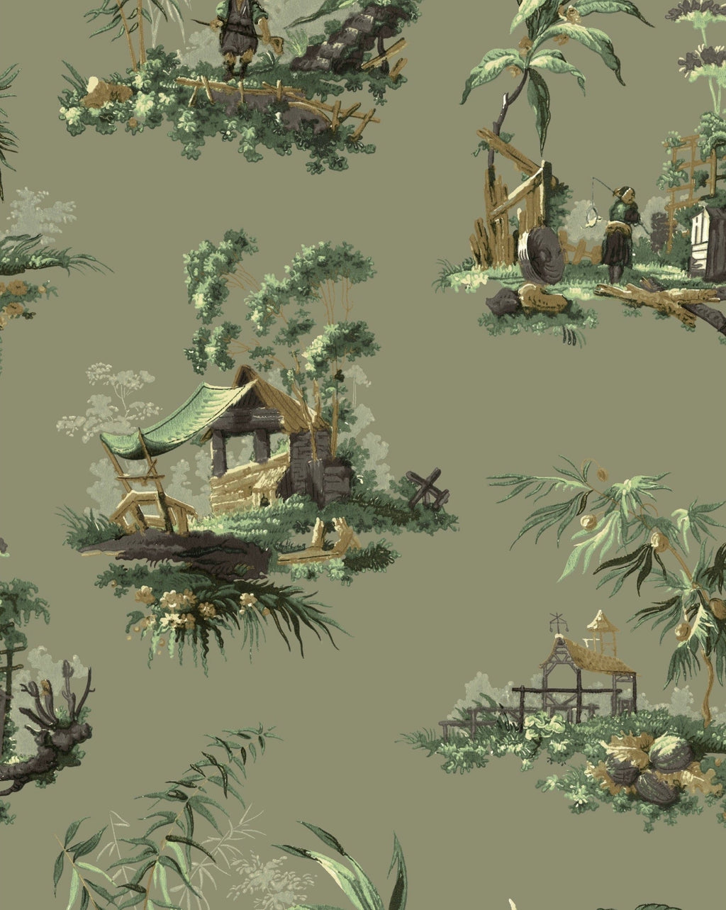 Vintage Oriental Wallpaper - Fern