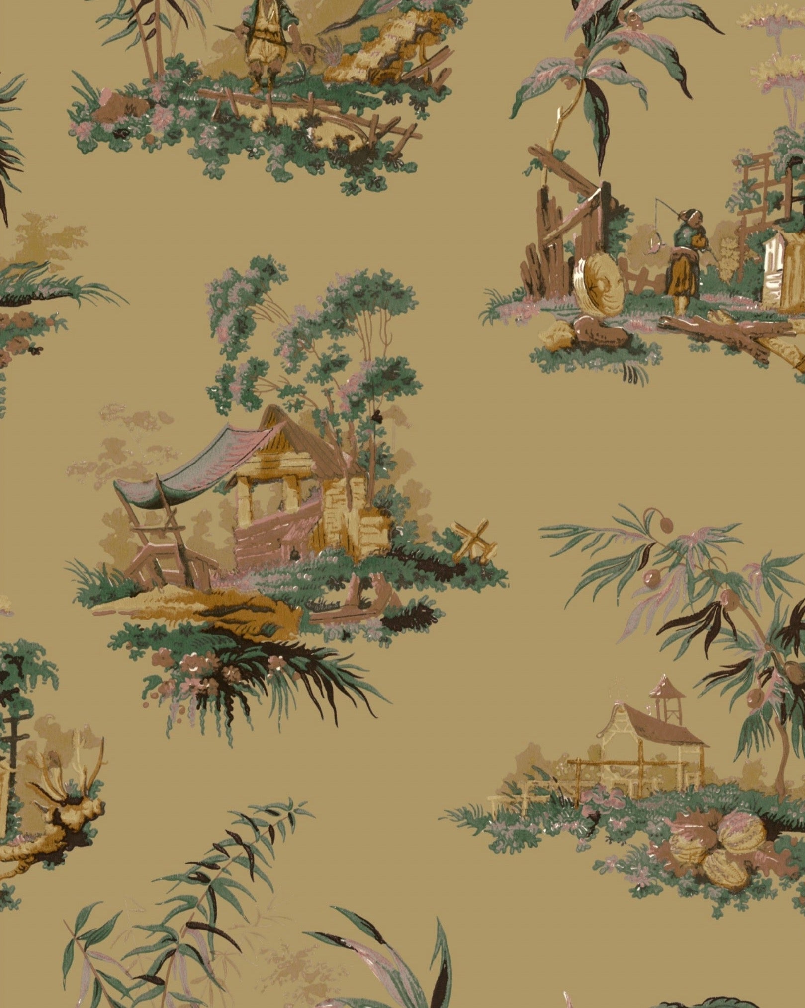 Vintage Oriental Wallpaper - Vanilla