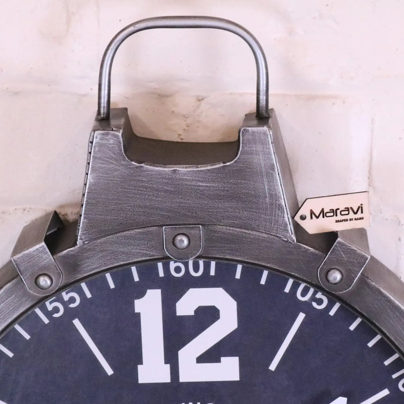 Industrial Style Wall Clock Gunmetal Grey