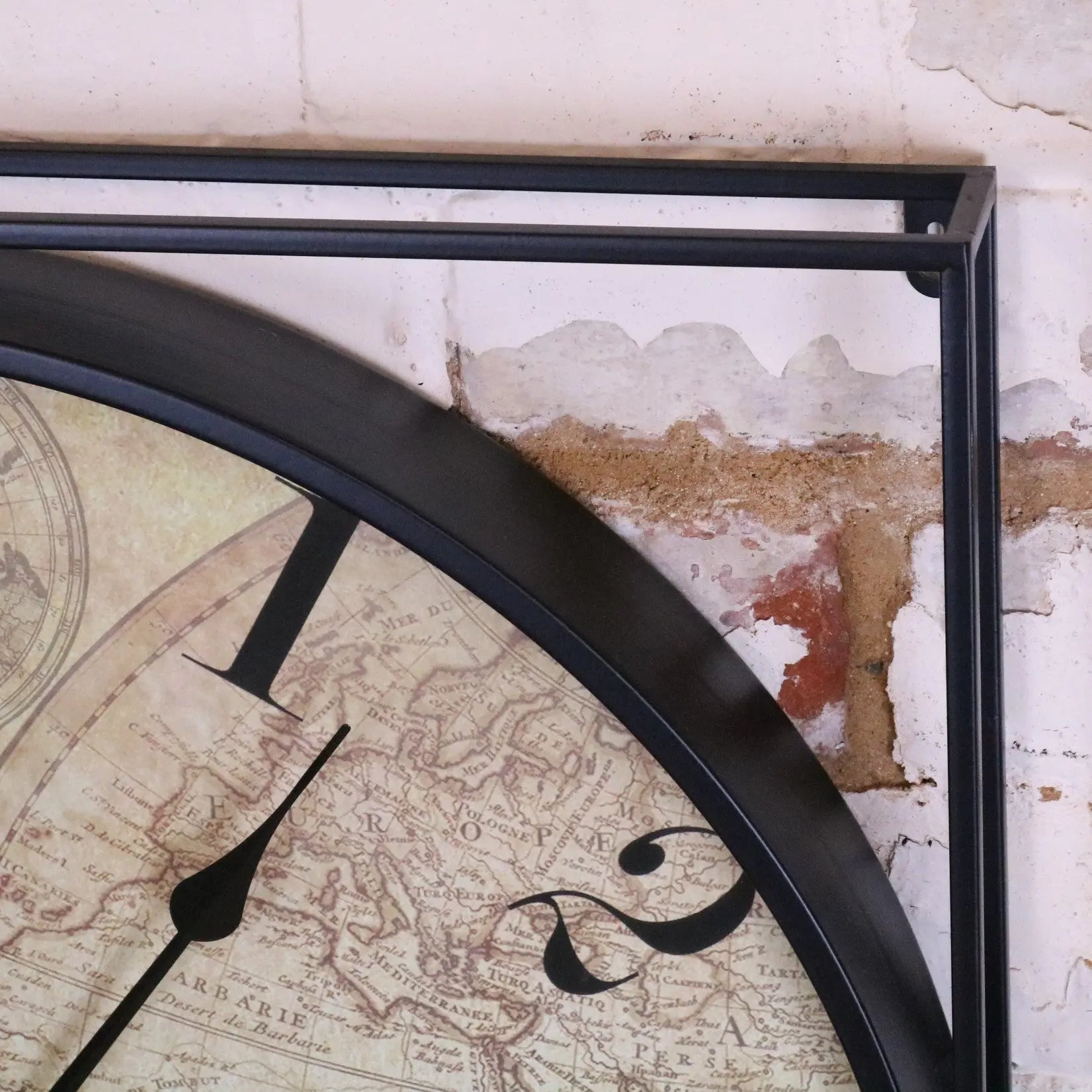 Industrial Style World Map Wall Clock