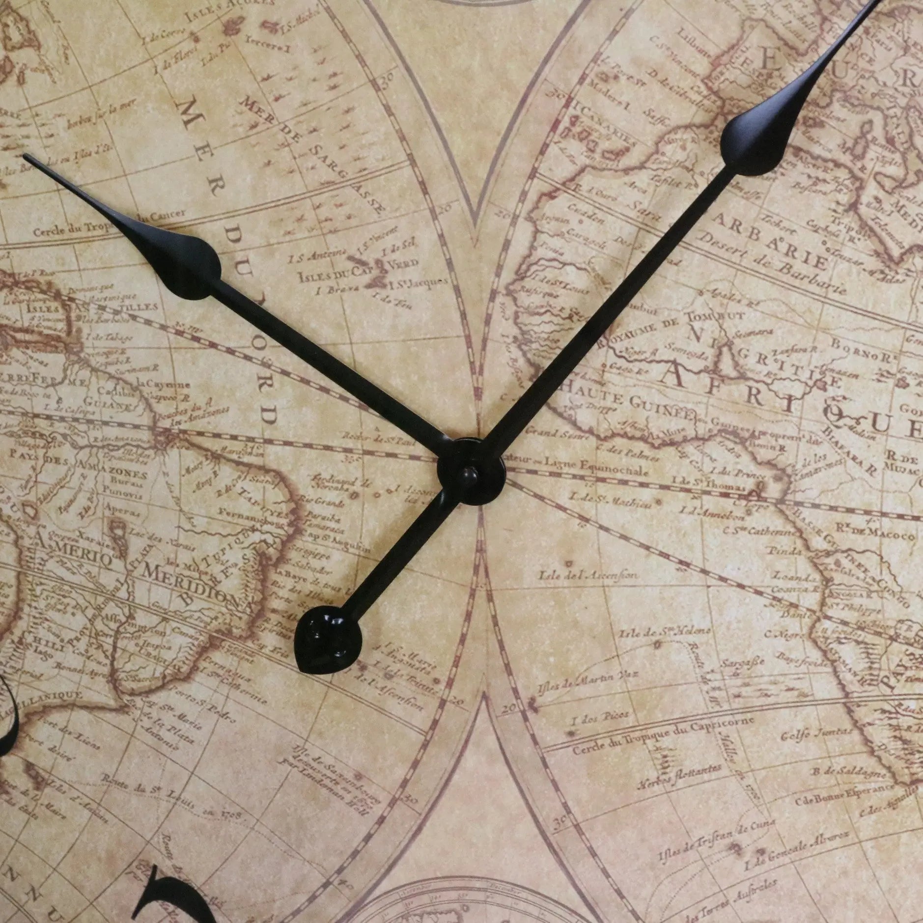 Industrial Style World Map Wall Clock