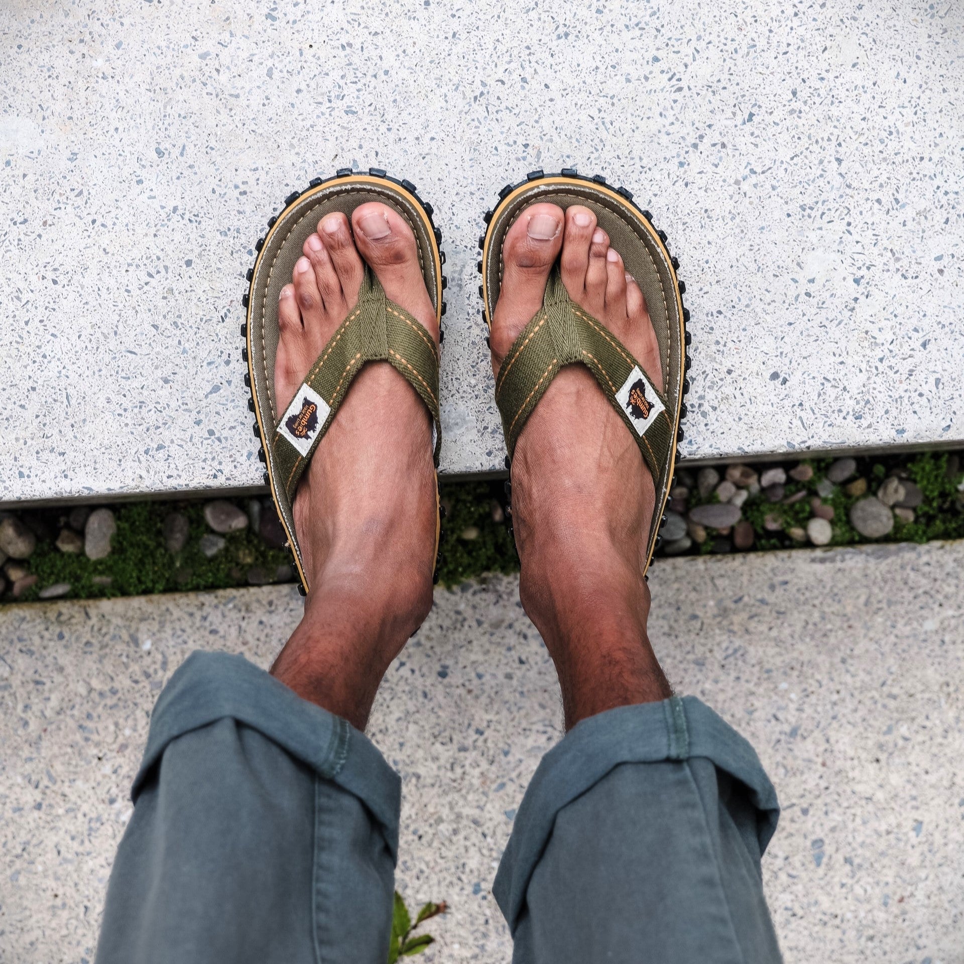 Classic Khaki Flip Flops for Men