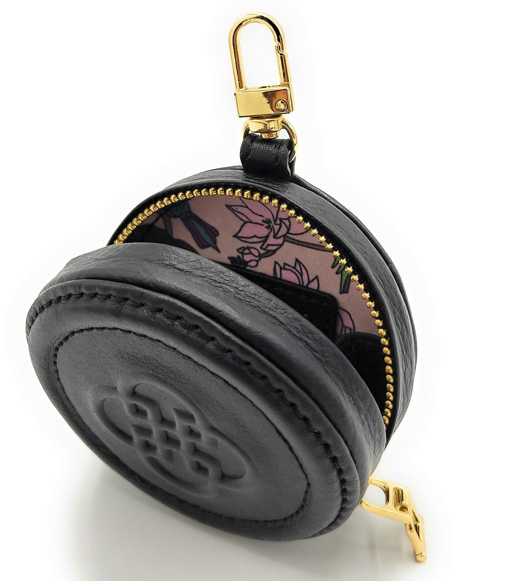 Ivy Real Leather Zip Coin Purse with Clip