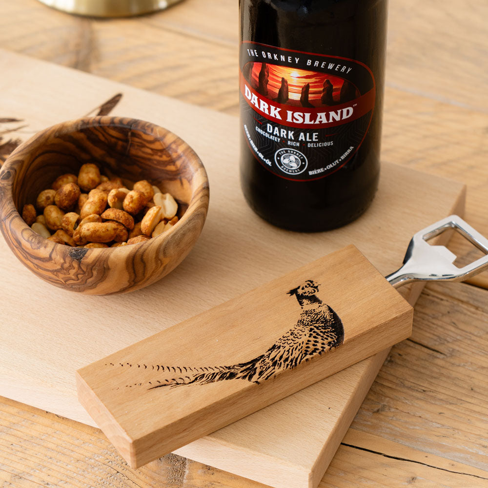 Pheasant Beech Bottle Opener