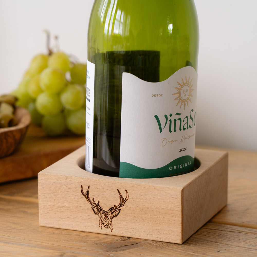 Stag Beech Wine Bottle Coaster