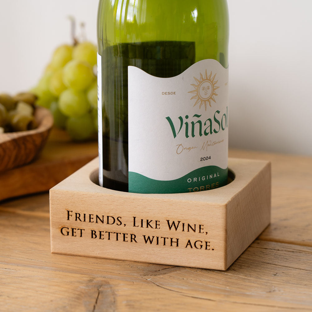 Wine Beech Wine Bottle Coaster