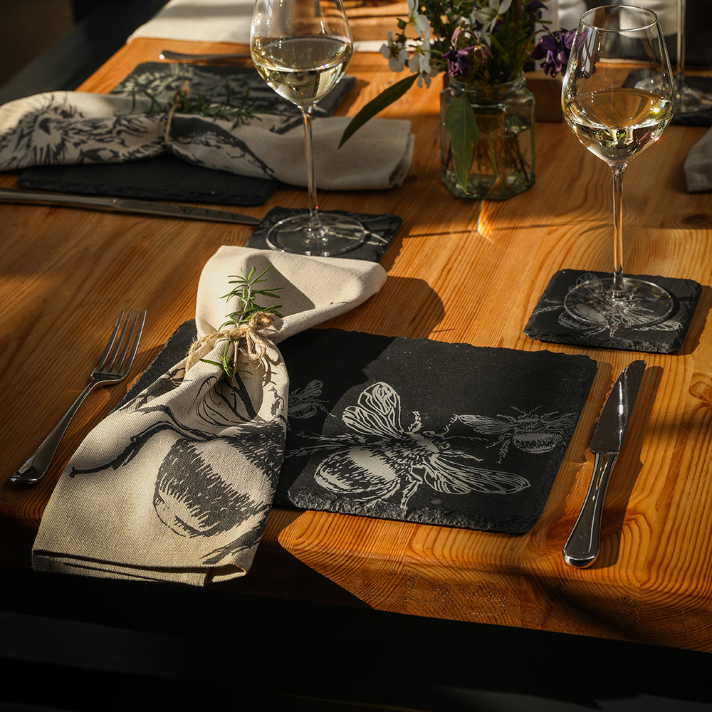 Bee Slate Coasters - Set of 4