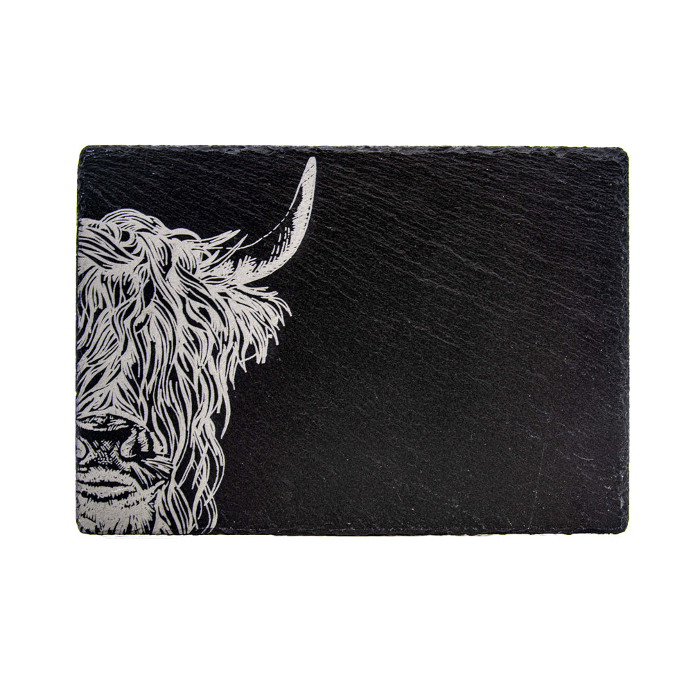 Highland Cow Slate Placemat & Coaster Gift Set