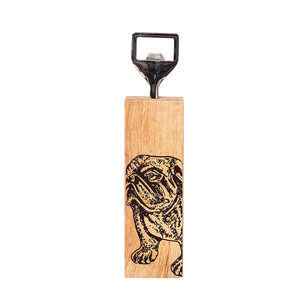 Bulldog Oak Bottle Opener