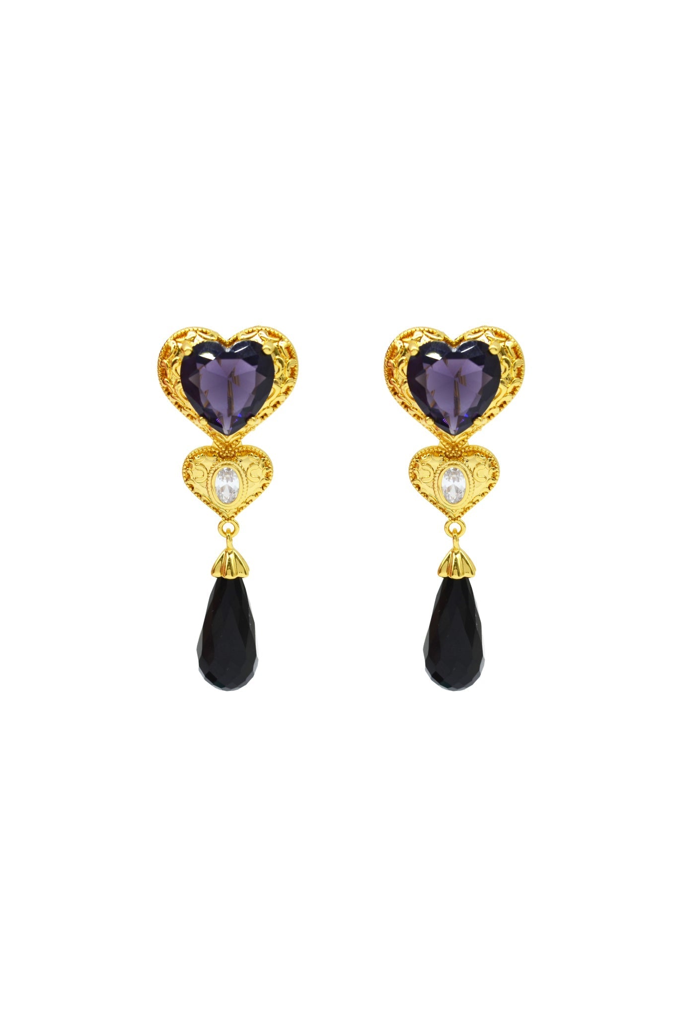 Maroon Dangle Statement Earring with Pearl