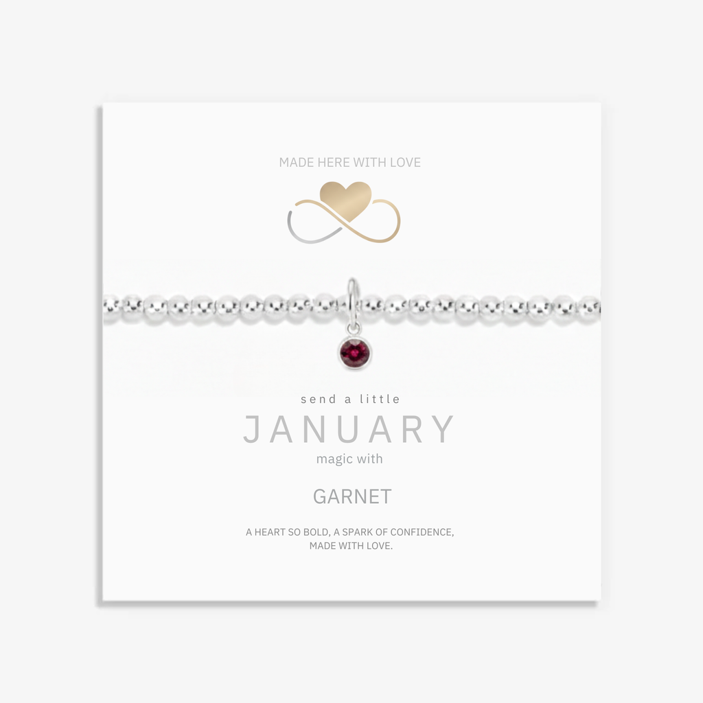 Garnet Birthstone Bracelet in Sterling Silver