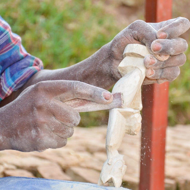Hand Carved Angel Ornament in Wood