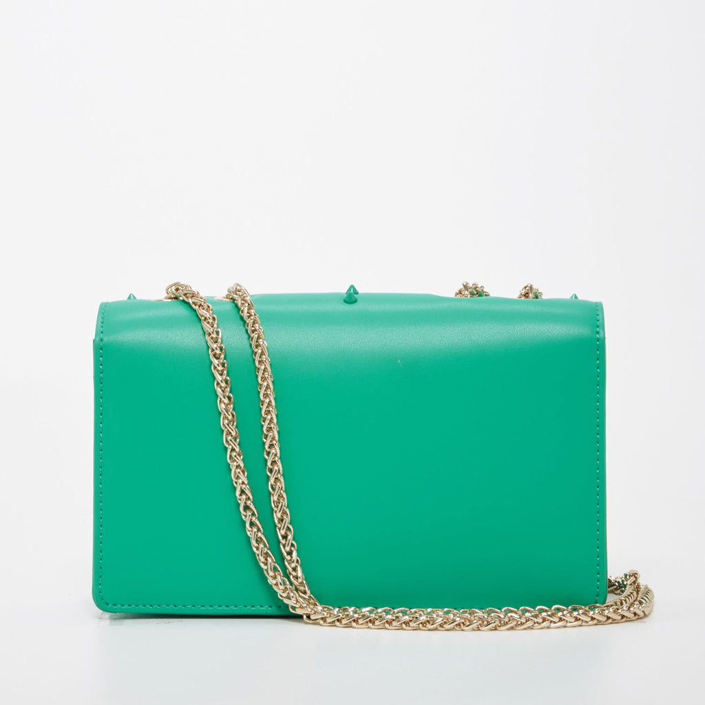 Josie Green Leather Bag with Chain Strap