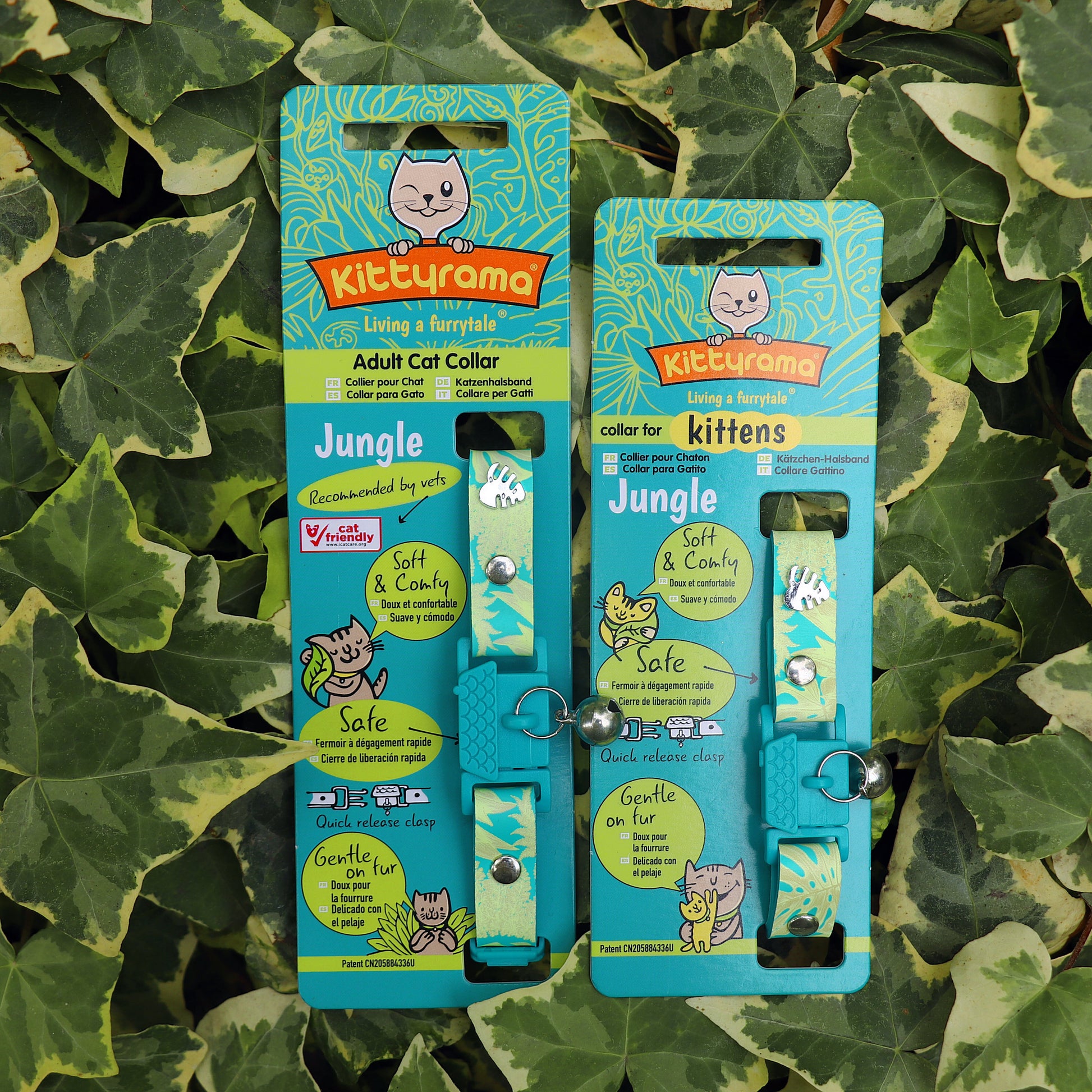 KITTYRAMA BOTANICALS JUNGLE CAT COLLAR - Quick Release, Breakaway, Hypoallergenic