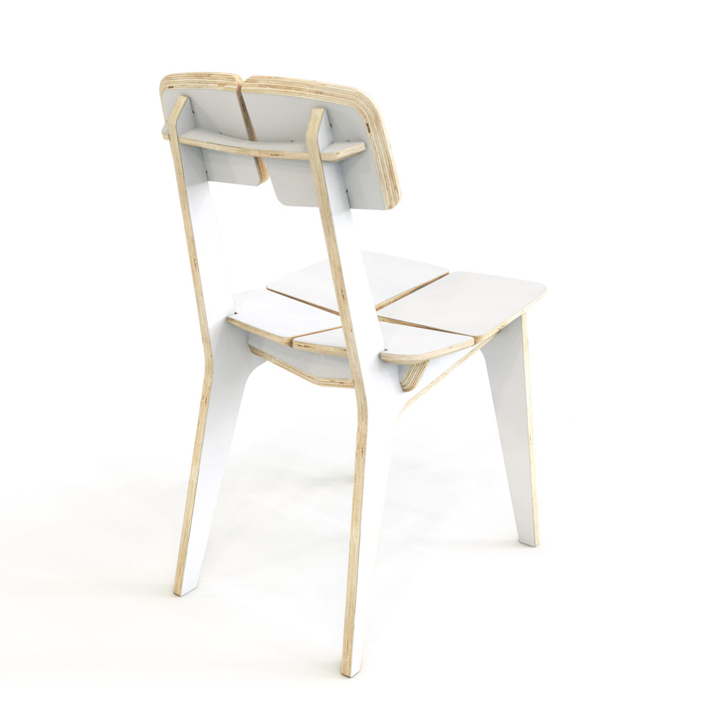 The Woodpecker Dining Chair - Modern & Ergonomic Design with Hygienic White Finish by Woodpecker at www.brixbailey.com