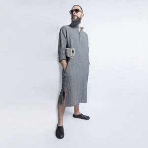 Men's Fishbone Linen Dress – Breathable & Pocketed by KOOSdisain at www.brixbailey.com