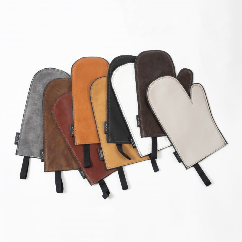 Versatile Kitchen Mitten – Leather & Wool, Perfect for BBQ & Oven by KOOSdisain at www.brixbailey.com