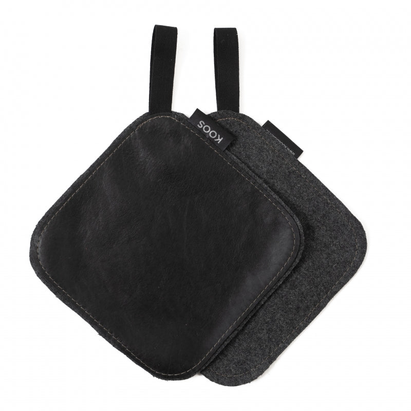 Leather Kitchen Pot Holder – Dual-Sided, Eco-Friendly & Stylish by KOOSdisain at www.brixbailey.com