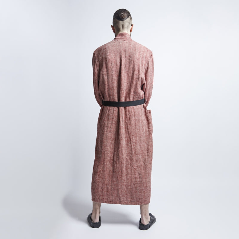 Unisex Linen Bathrobe in Dark Gray – Comfortable with Pockets by KOOSdisain at www.brixbailey.com