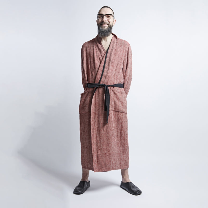 Unisex Linen Bathrobe – Comfortable & Soft with Pockets by KOOSdisain at www.brixbailey.com