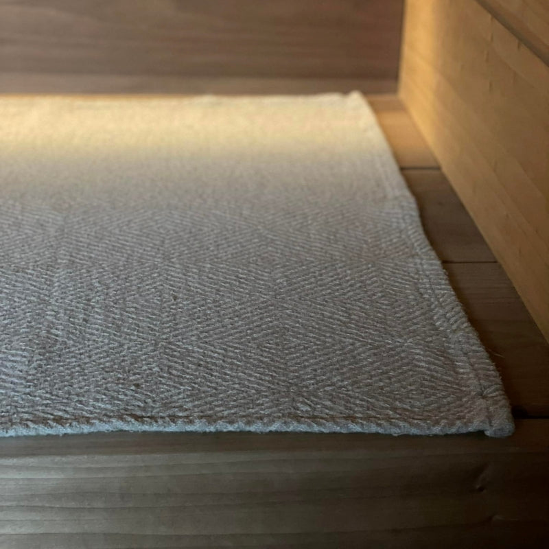 Luxurious Linen Sauna Seat Cover – Comfort & Elegance by KOOSdisain at www.brixbailey.com