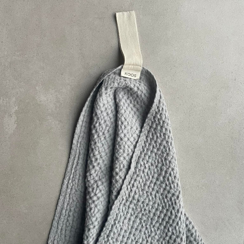 Large Gray Waffle Sauna Towel – Eco-Friendly & Luxurious by KOOSdisain at www.brixbailey.com