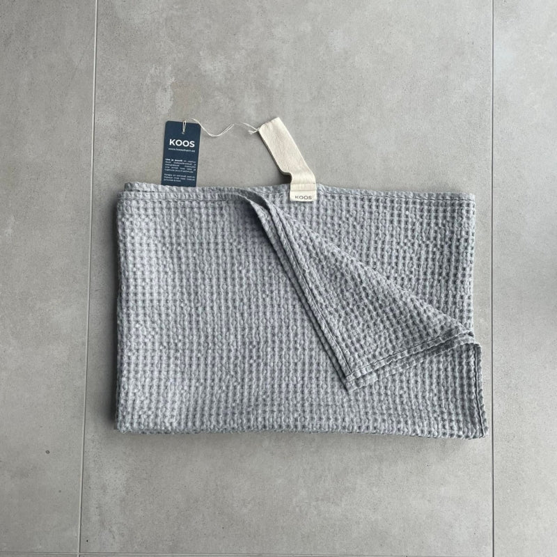 Luxurious Waffle Sauna Towel in Linen & Cotton – Quick Dry & Chic by KOOSdisain at www.brixbailey.com