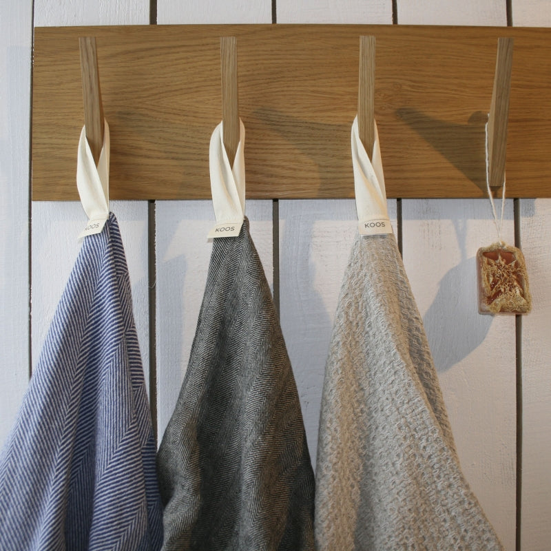 Blue Fishbone Linen-Cotton Towel – Lightweight & Pre-Washed by KOOSdisain at www.brixbailey.com