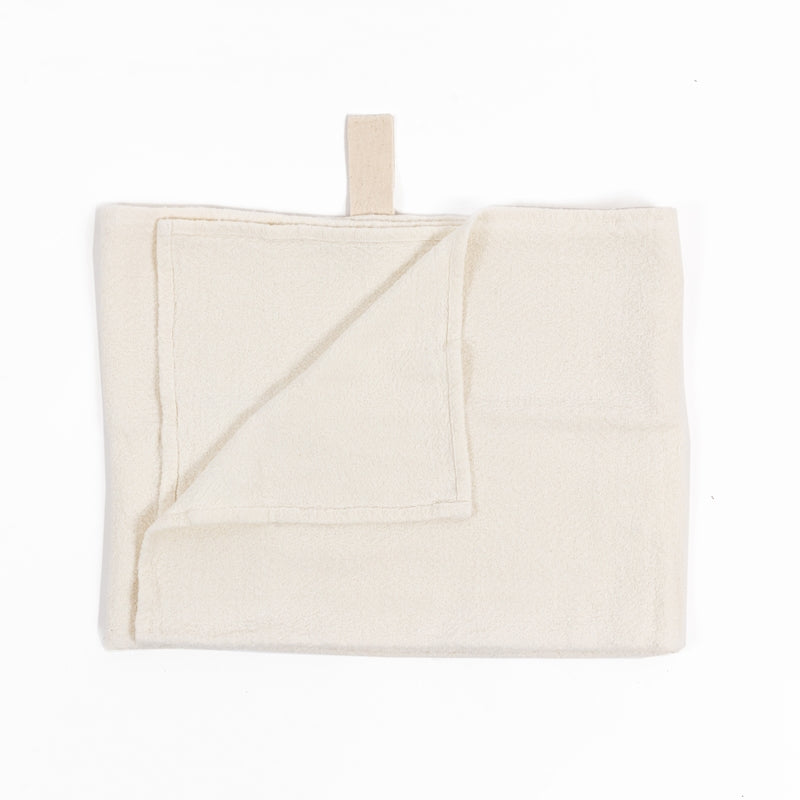 Elegant White Linen Towel - Fishbone Pattern & Eco-Friendly by KOOSdisain at www.brixbailey.com