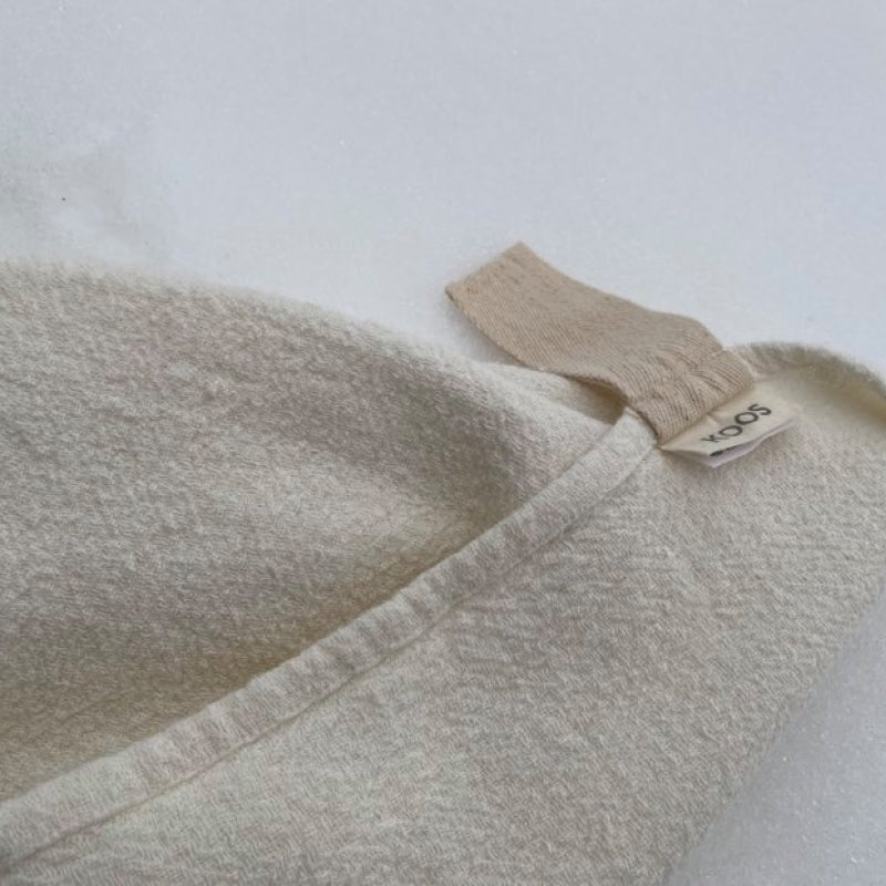 White Linen Towel with Fishbone Pattern – Lightweight & Eco-Friendly by KOOSdisain at www.brixbailey.com