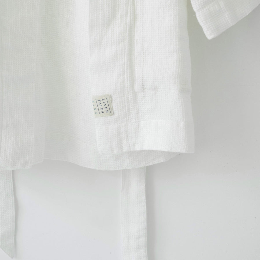 Kids Waffle Linen Bathrobe – Cozy, Hypoallergenic & Handmade by Linen Tales at www.brixbailey.com