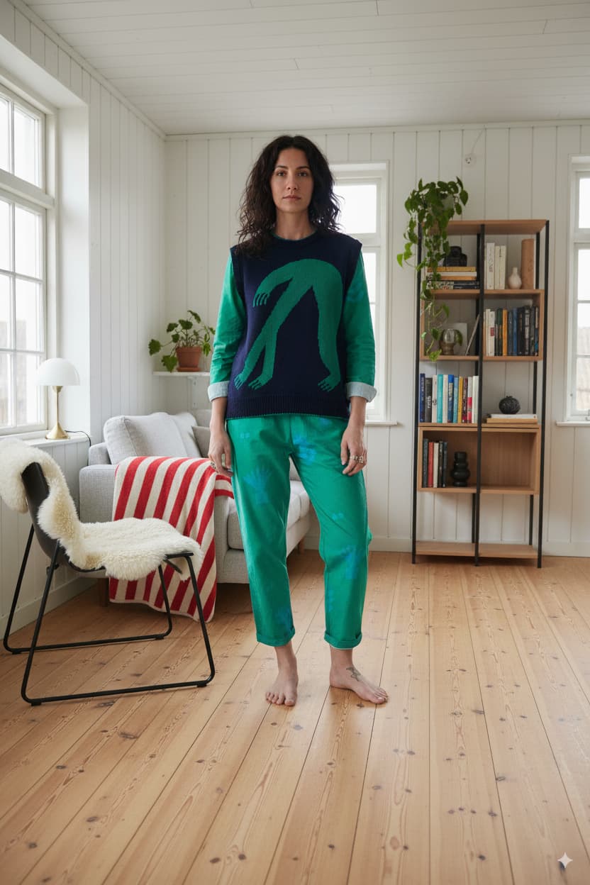 Organic Cotton Knit Vest in Blue