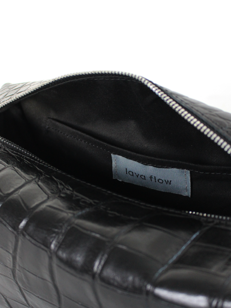 Vesuvius Cosmetic Bag – Elegant, Sustainable Italian Leather by Lava flow at brixbailey.com