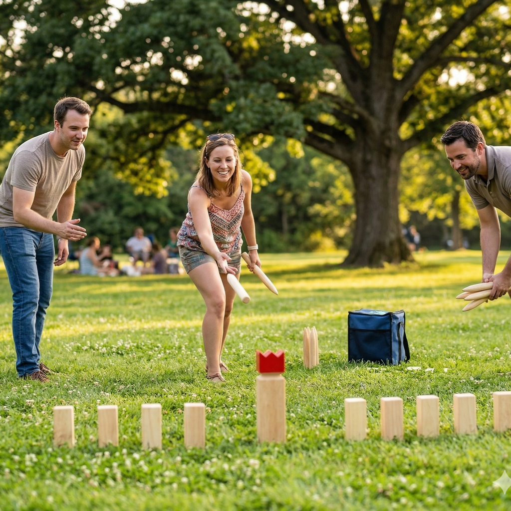 Scandinavian Chess Kubb Game - For Indoor & Outdoor Play