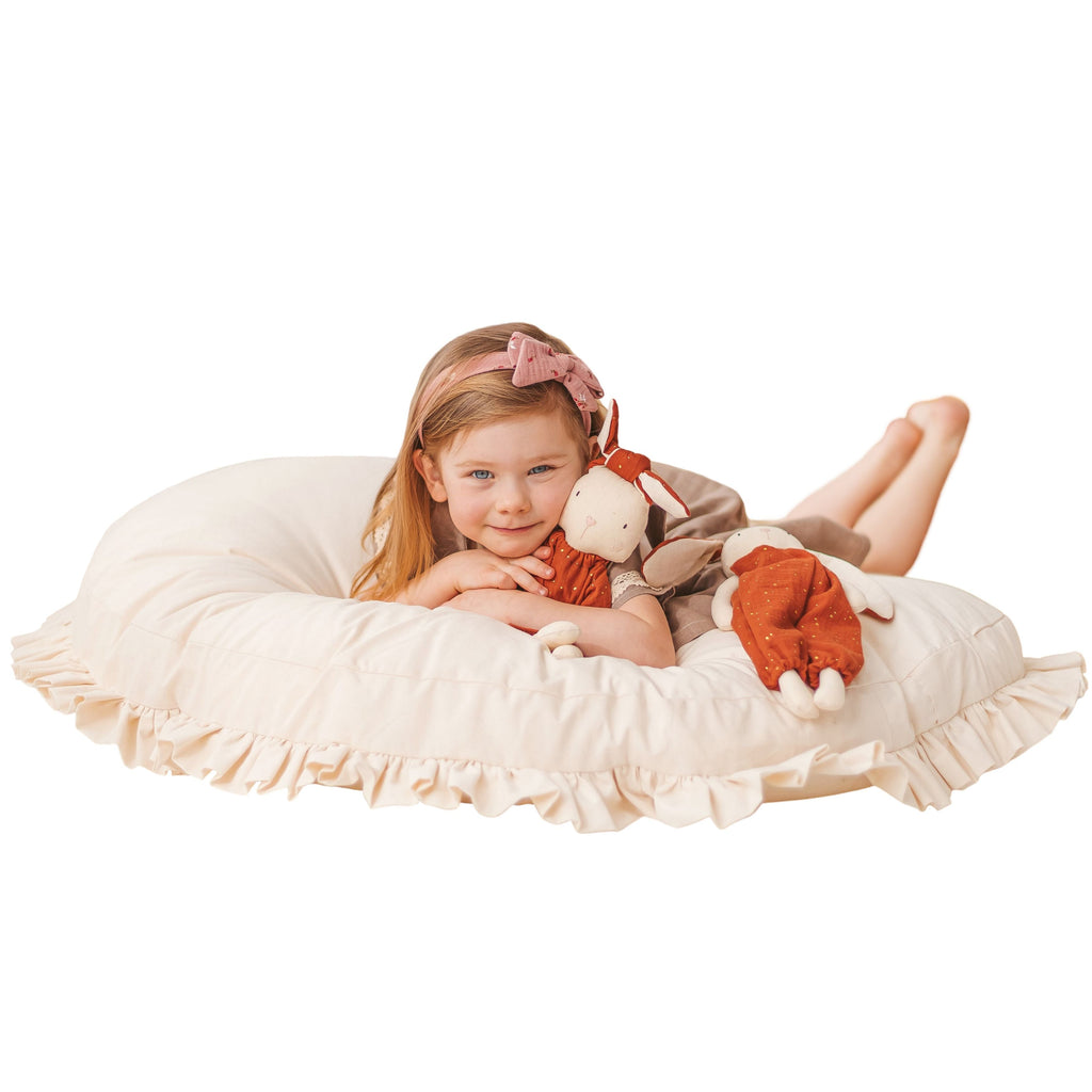 Large Floor Cushion with Ruffled Edges