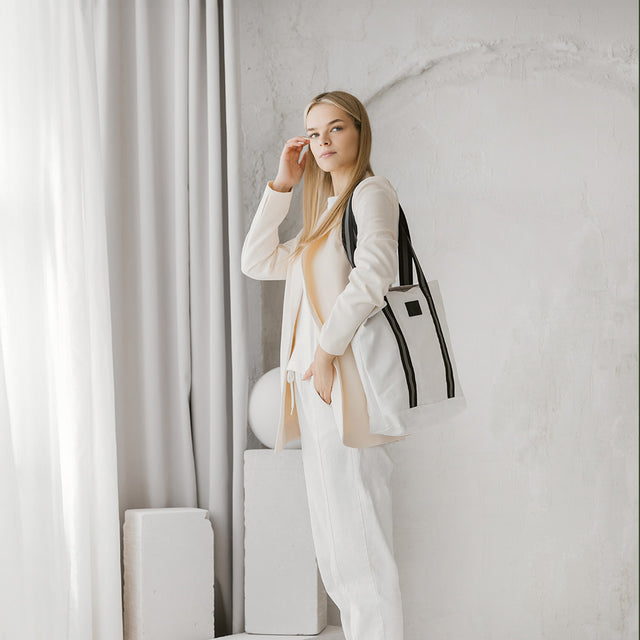 White Denim Tote Bag