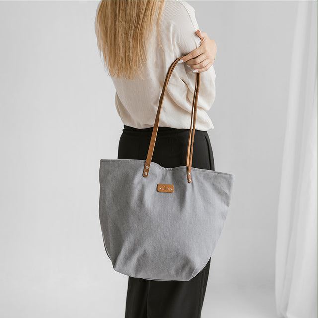 Large Denim Tote – Stylish Summer Essential with Stripes by Muni at www.brixbailey.com