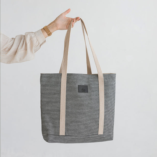 Stylish Striped Denim Tote – Perfect for Summer Adventures by Muni at www.brixbailey.com