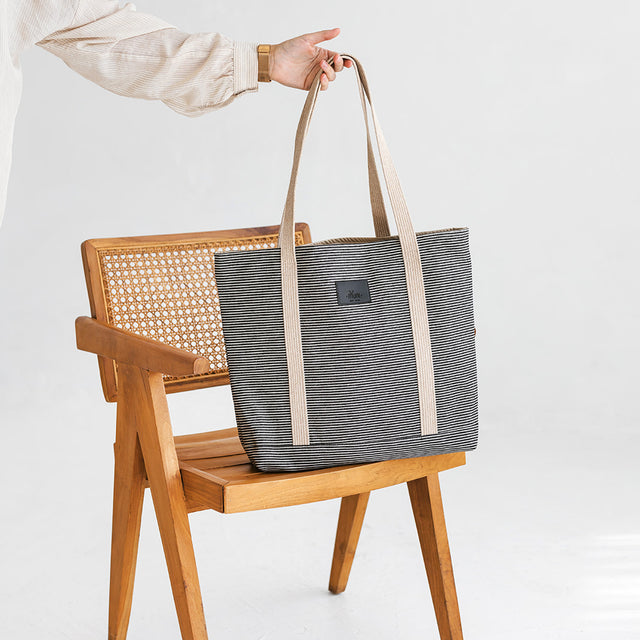 Stylish Striped Denim Tote – Perfect for Summer Adventures by Muni at www.brixbailey.com