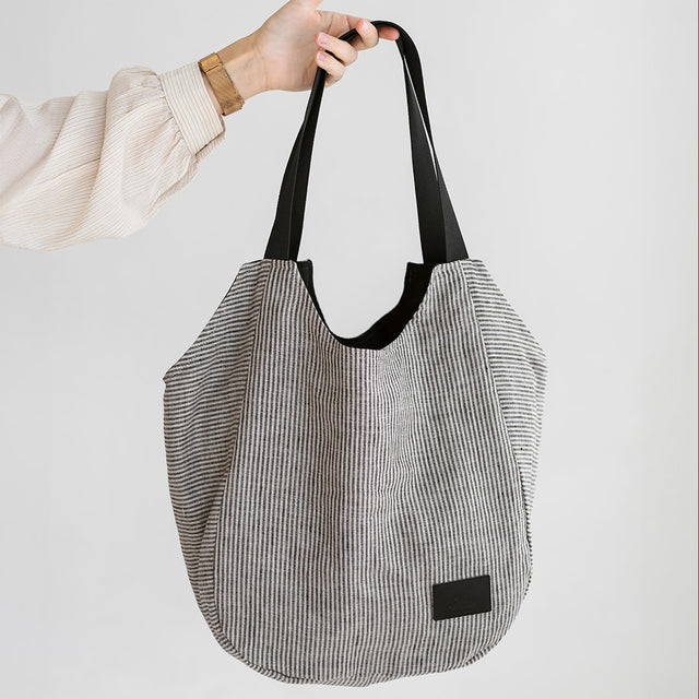 Striped Linen Tote Bag – Stylish & Spacious Summer Accessory by Muni at www.brixbailey.com