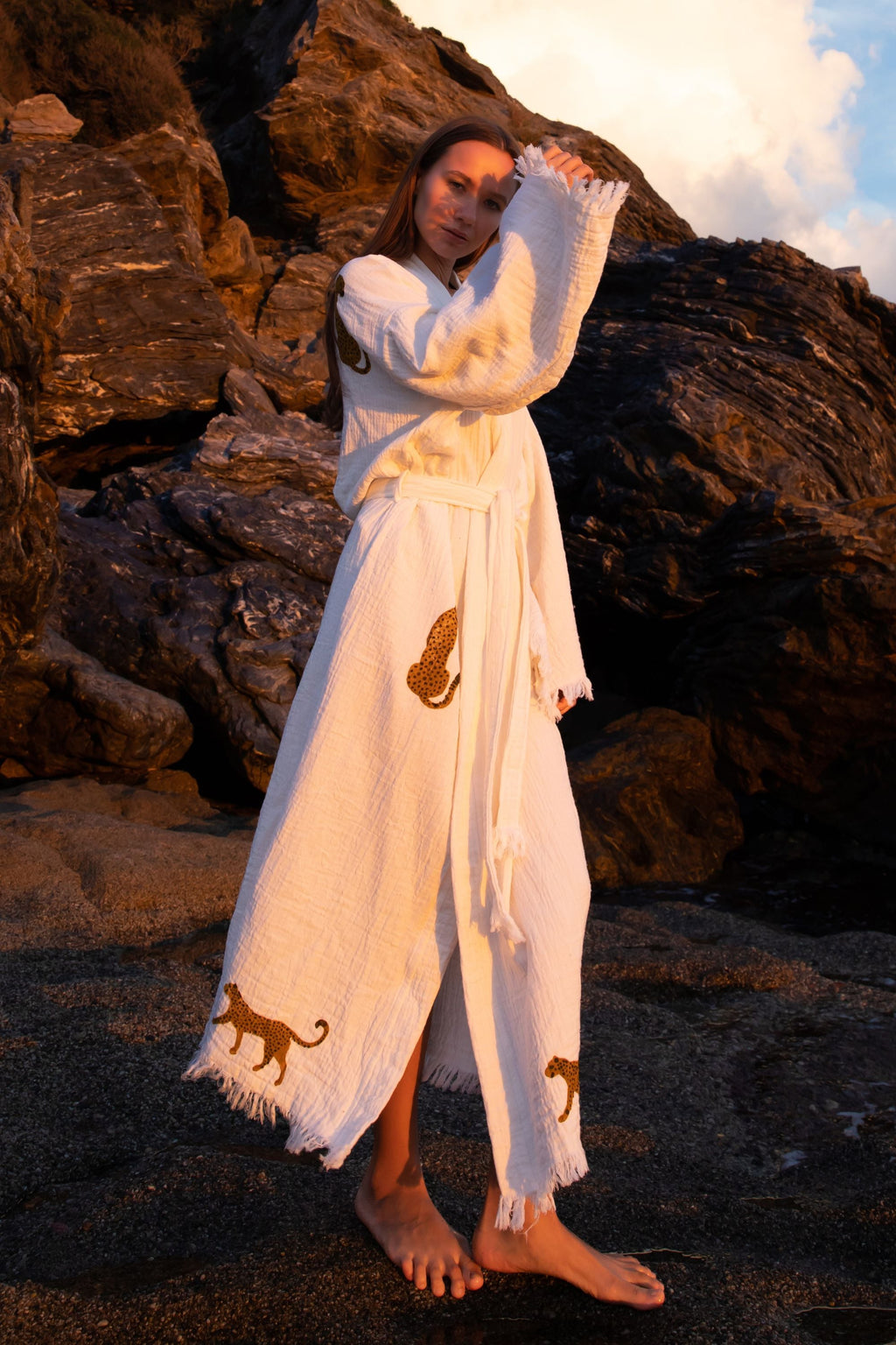 WILD LEOPARD Kimono in Brown