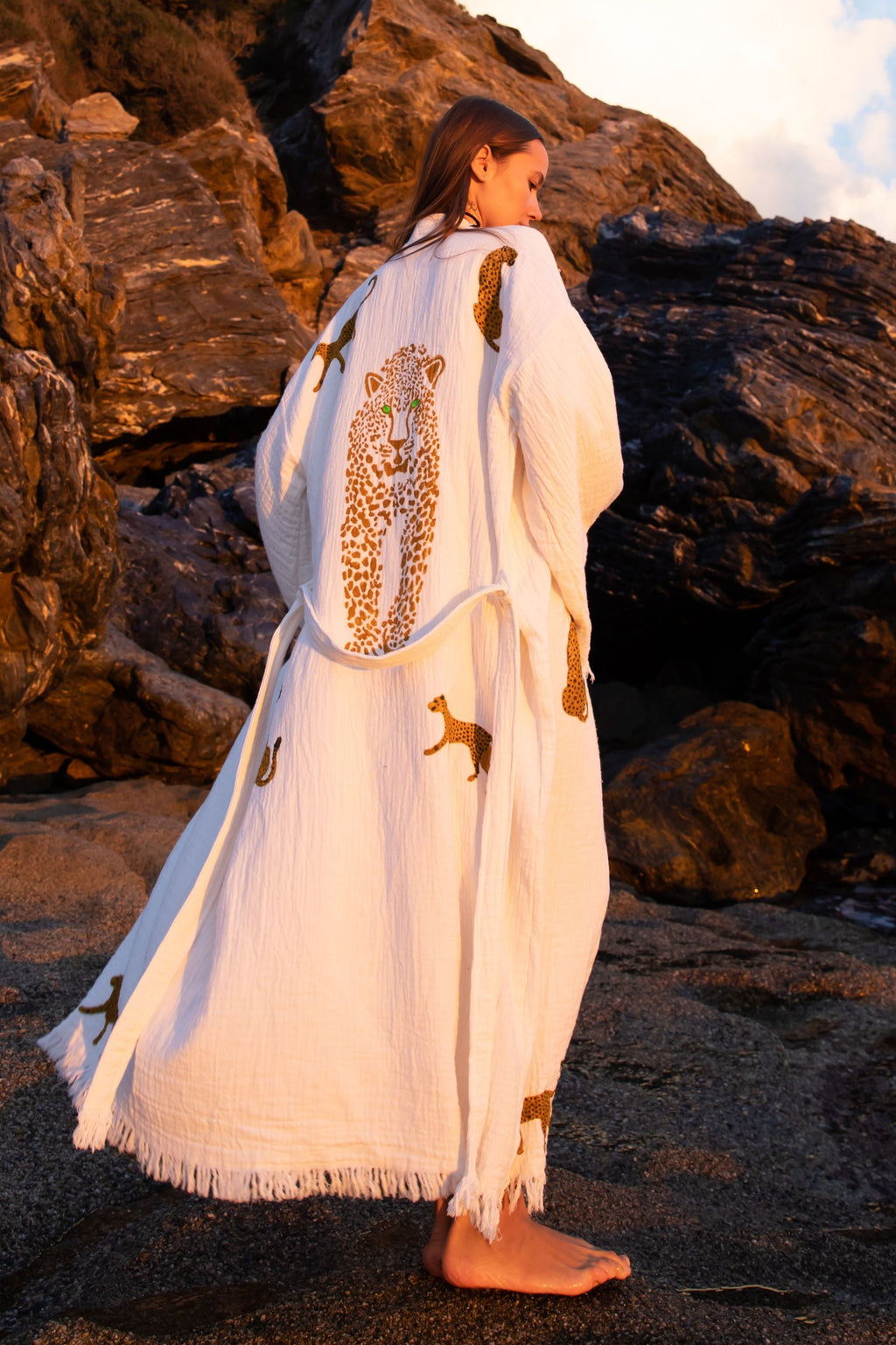 WILD LEOPARD Kimono in Brown