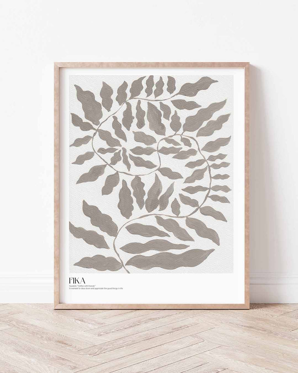 Fika Nature Art Print Hand Illustrated Swedish Coffee Abstract