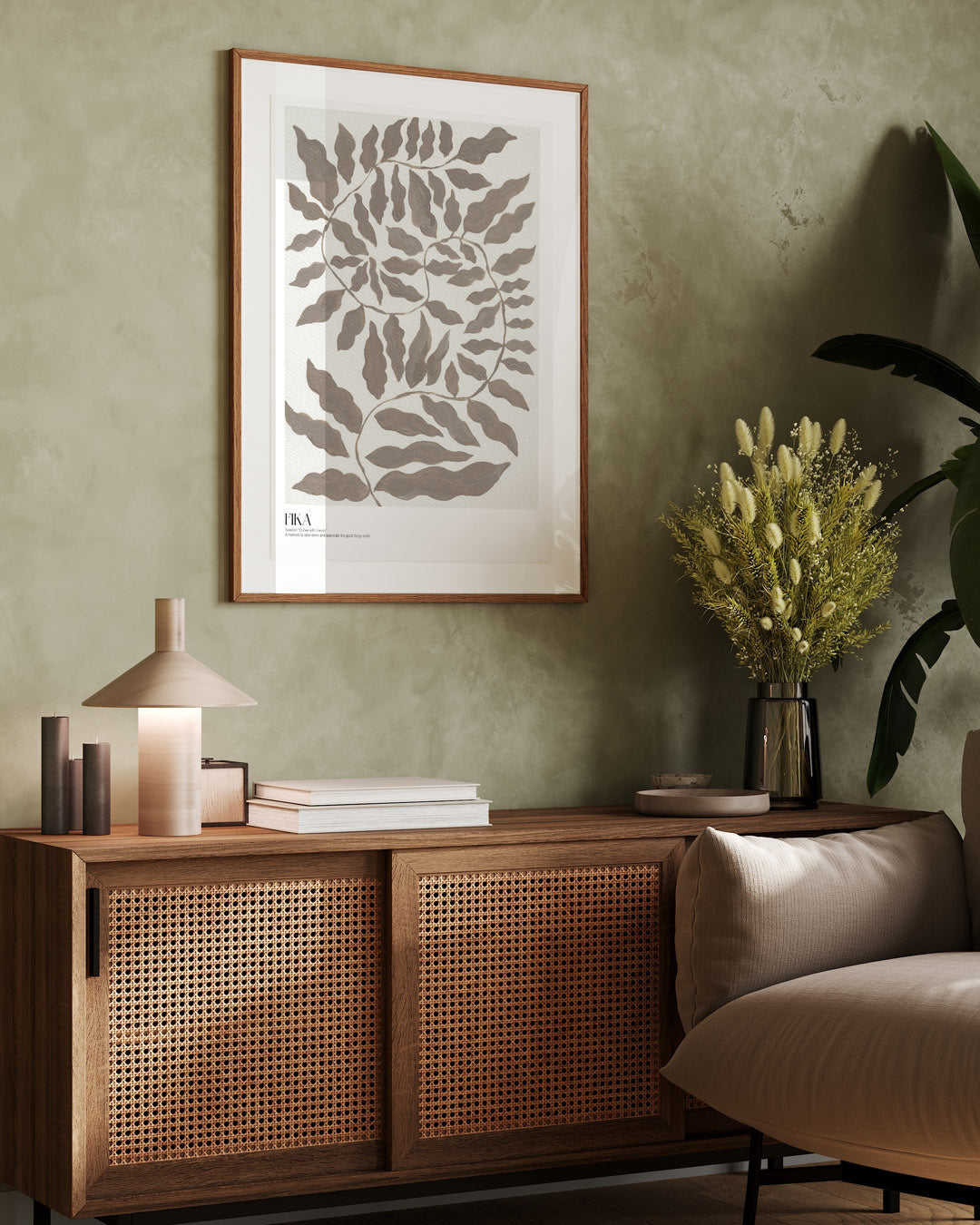 Fika Nature Art Print Hand Illustrated Swedish Coffee Abstract