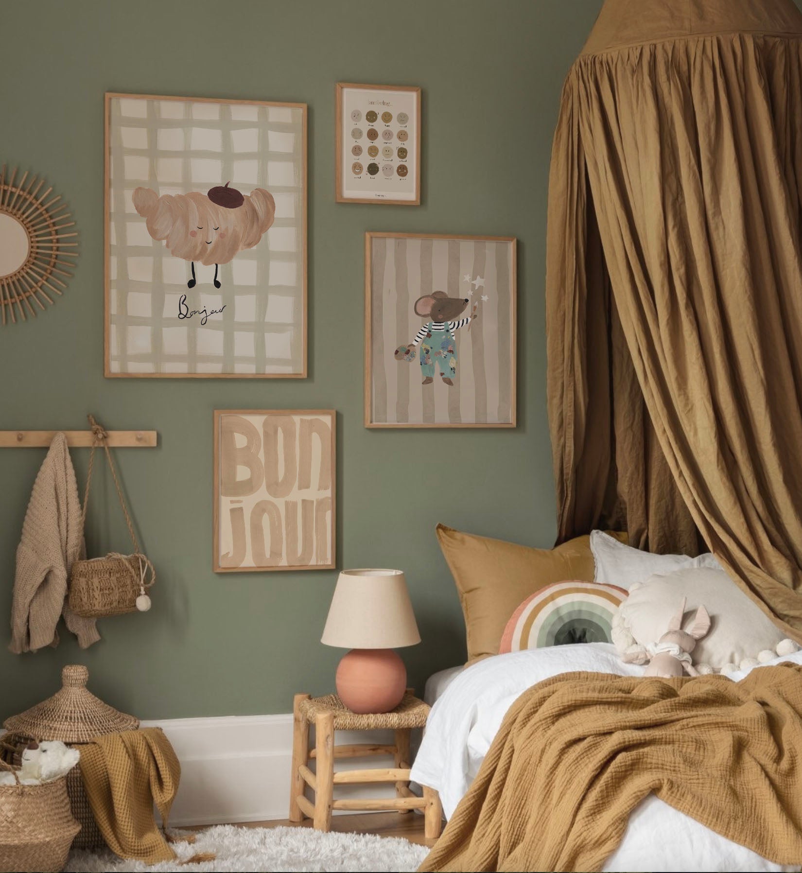 Hand Painted Croissant Food Art Print