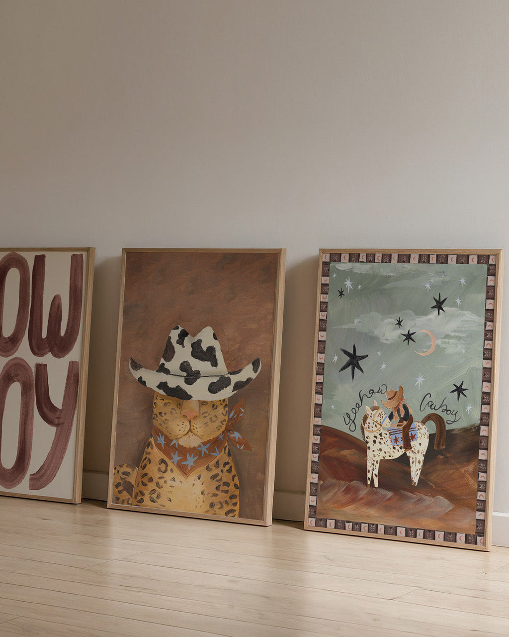 Leopard Cowboy Cow Print Wall Art