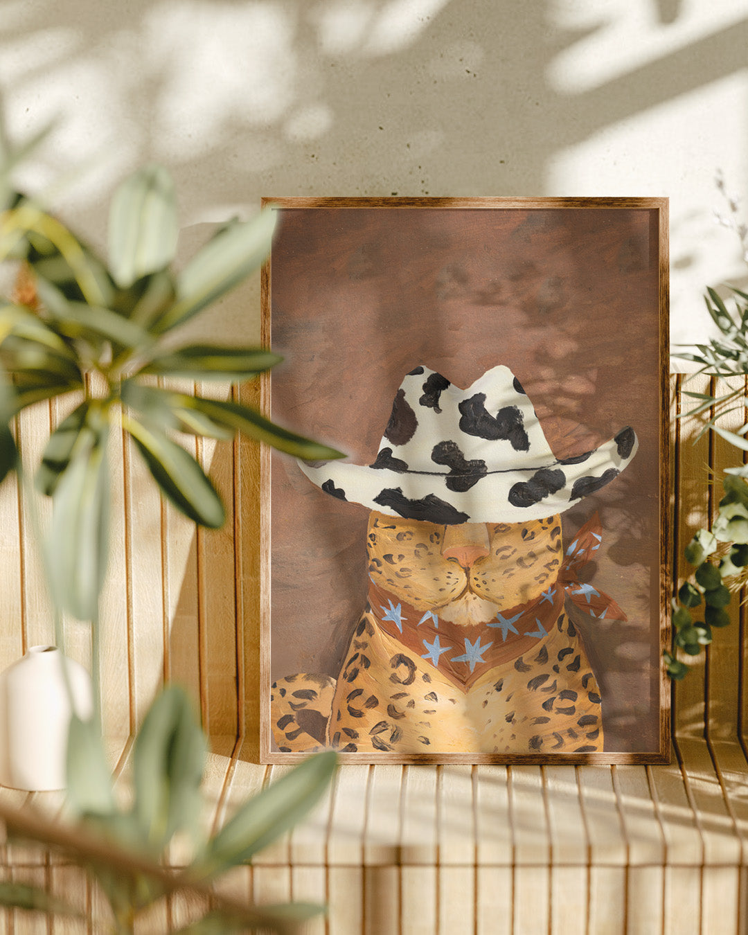 Leopard Cowboy Cow Print Wall Art