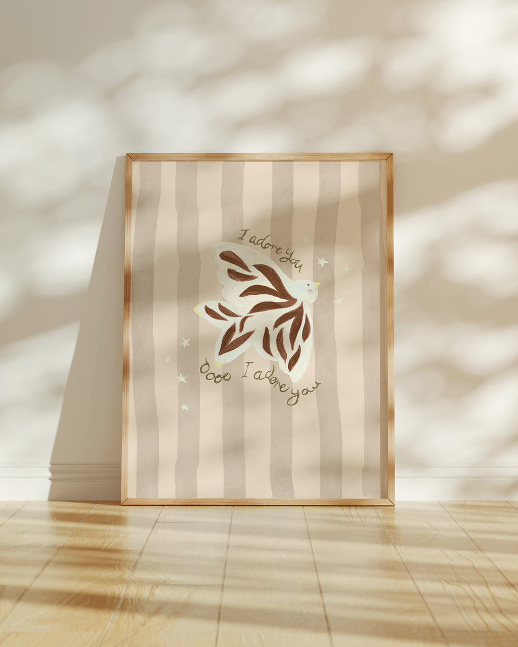 I Adore You Bird Art Print Clay