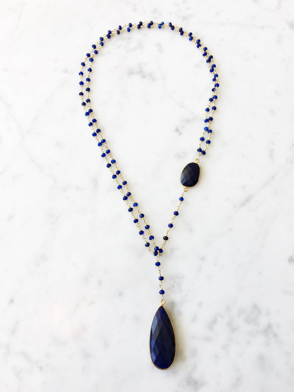 Diana Montecito Sapphire Necklace with Drop